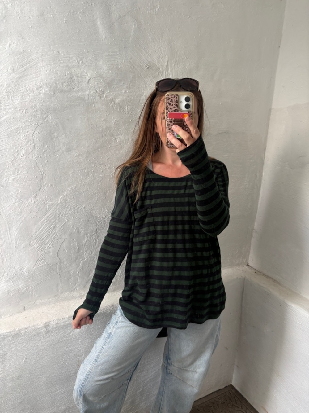 Woman’s double zero Oversized Long Sleeve Striped Tunic size small